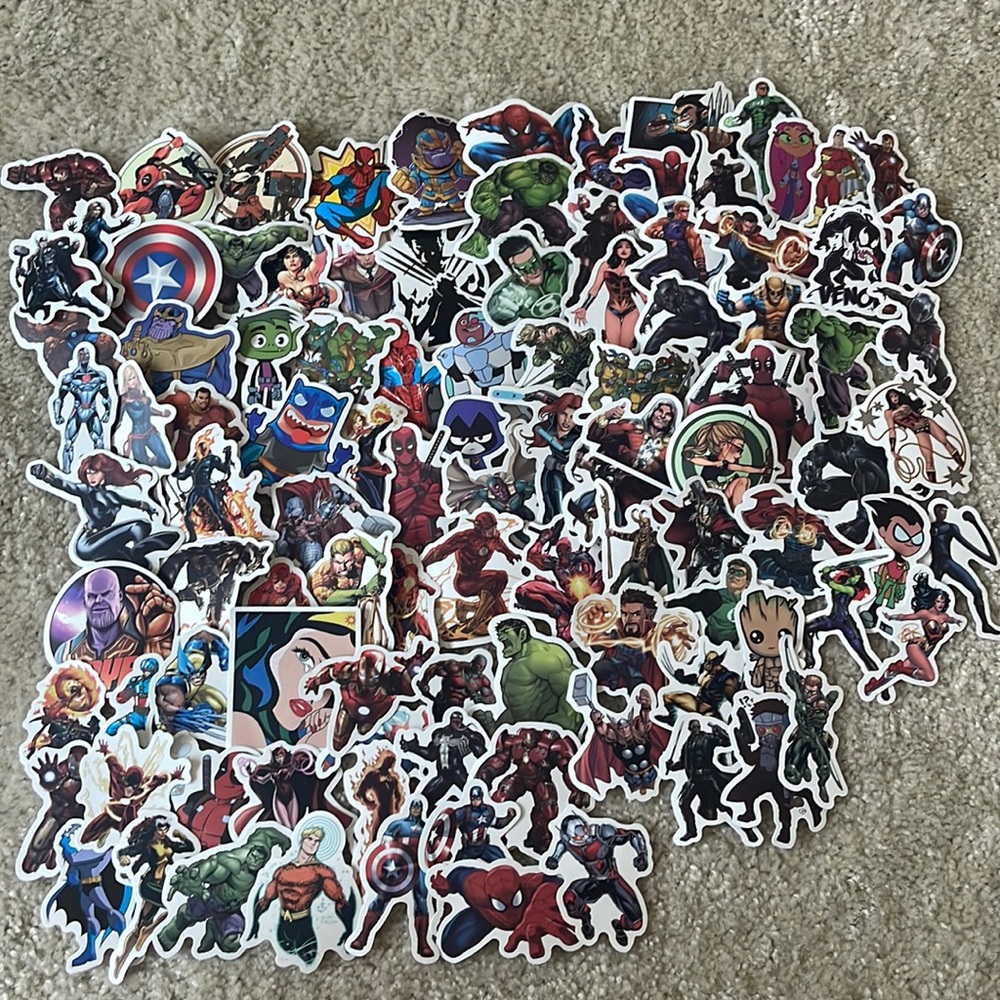 Superhero Stickers for Hydro Flask, 100 Pcs Waterproof Vinyl Stickers